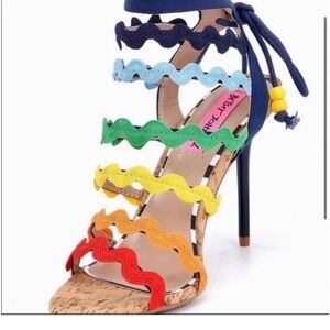 Rainbow strappy heels- Betsy Johnson